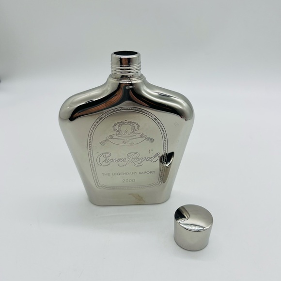 Crown Royal Branded Stainless Steel Flask - Silver 6 Ounces - Picture 10 of 13